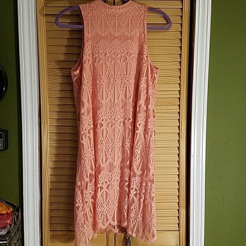 Love Fire Juniors M Lace Shift Dress pastel pink
